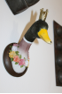 Dekorácia na stenu - kačka so zlatou korunou